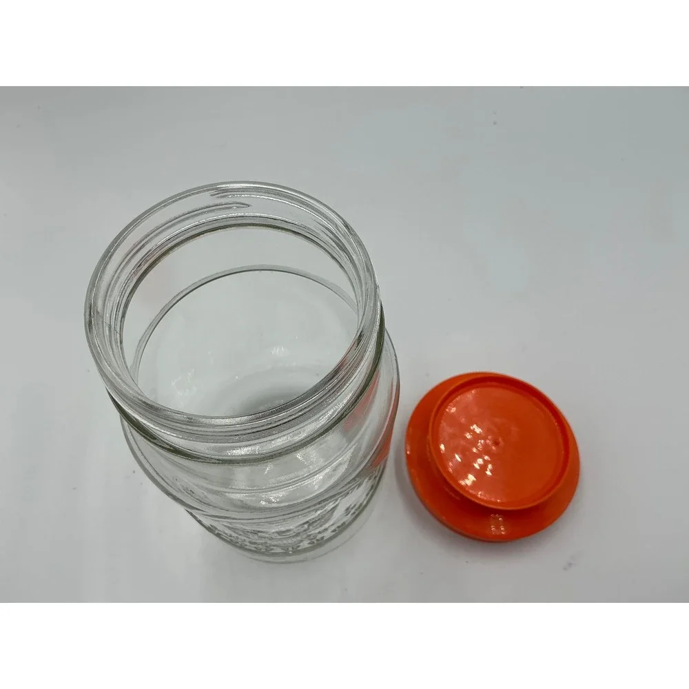 Vintage 1776-1976 Bicentennial Election Glass Canister Jar with Orange Lid
